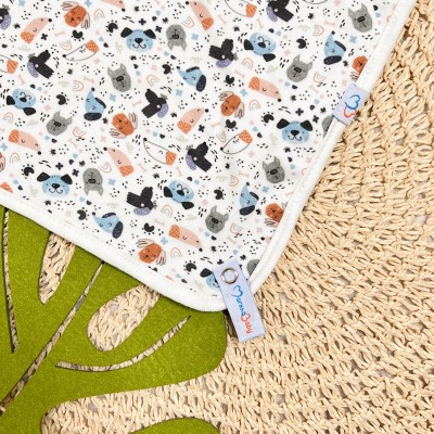 Naninha Enxoval - Cachorrinho - Azul Jeans e Off White